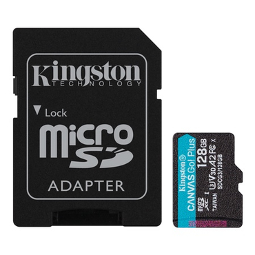 Карта памяти microSDXC [класс 10/UHS-I/U3] 128 GB Kingston Canvas Go Plus+SD адаптер (170/90MB/s) (SDCG3/128GB)